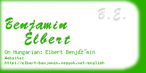 benjamin elbert business card